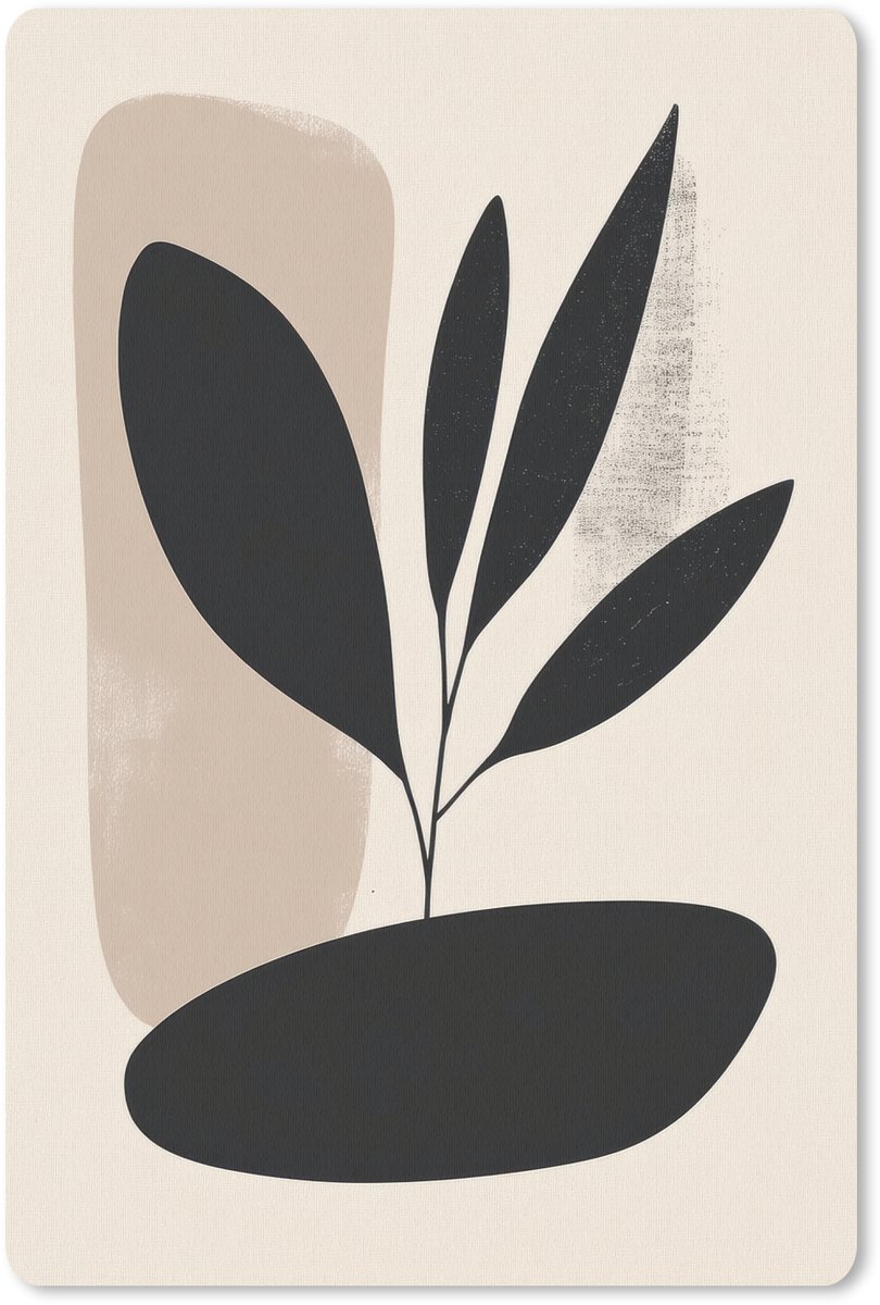 Muismat 18x27 cm - Mousepad Plant - Beige - Japandi - Muismatten