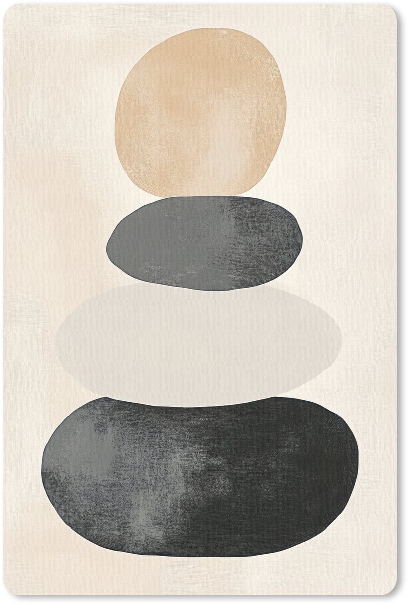 Muismat 18x27 cm - Mousepad Japandi - Wabi sabi - Beige - Muismatten