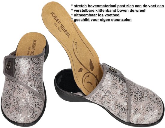 Josef Seibel - Femme - gris - pantoufles et mules - pointure 38