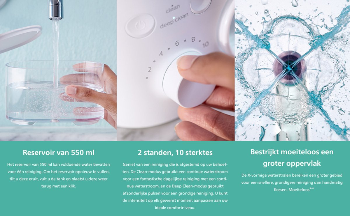 Philips Sonicare PowerFlosser 3000 Waterflosser met snoer- HX3711/20 thumbnail 5