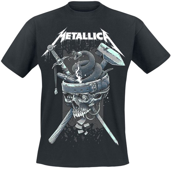 Tshirt Homme Metallica -L- History White Logo Zwart
