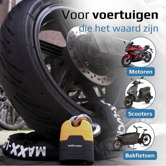 Maxx-Locks Ohura ART 4 Motorslot / Scooterslot + ART 4 Muuranker - Kettingslot met 12 mm Dikke Schakels - Art Gekeurd Slot voor Motor en Scooter & Brommer - 120 cm van Maxx-Locks — afbeelding 4
