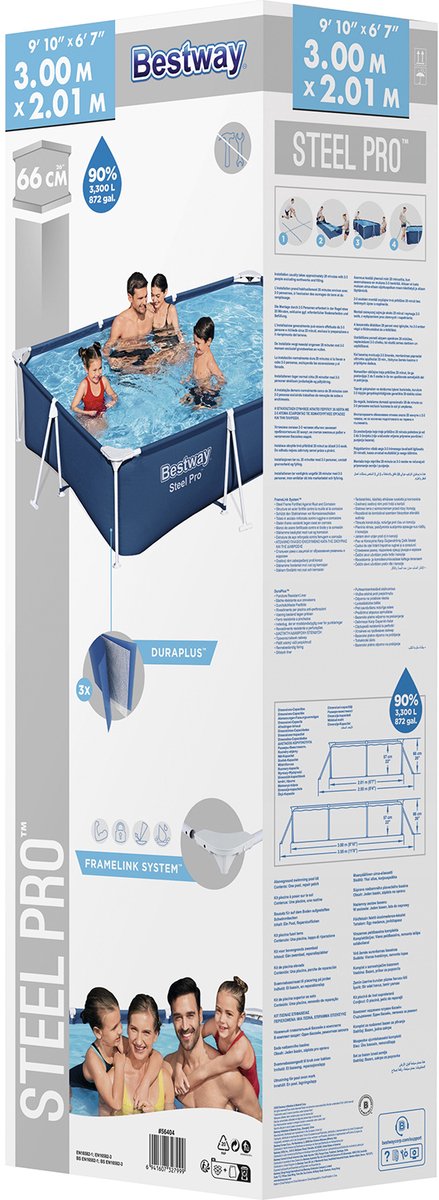 Bestway Steel Pro Zwembad Rechthoekig 3,00 m x 2,01 m x 66 cm — afbeelding 8