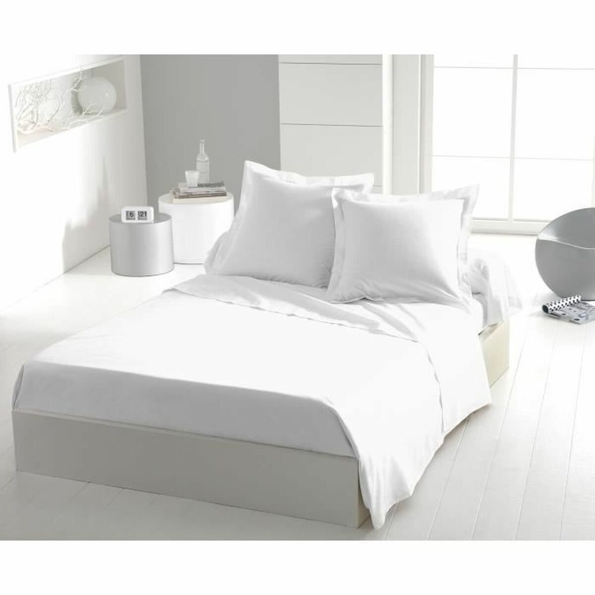 Set beddengoed HOME LINGE PASSION Flat sheet Wit Eenpersoonsbed 180 x 290 cm