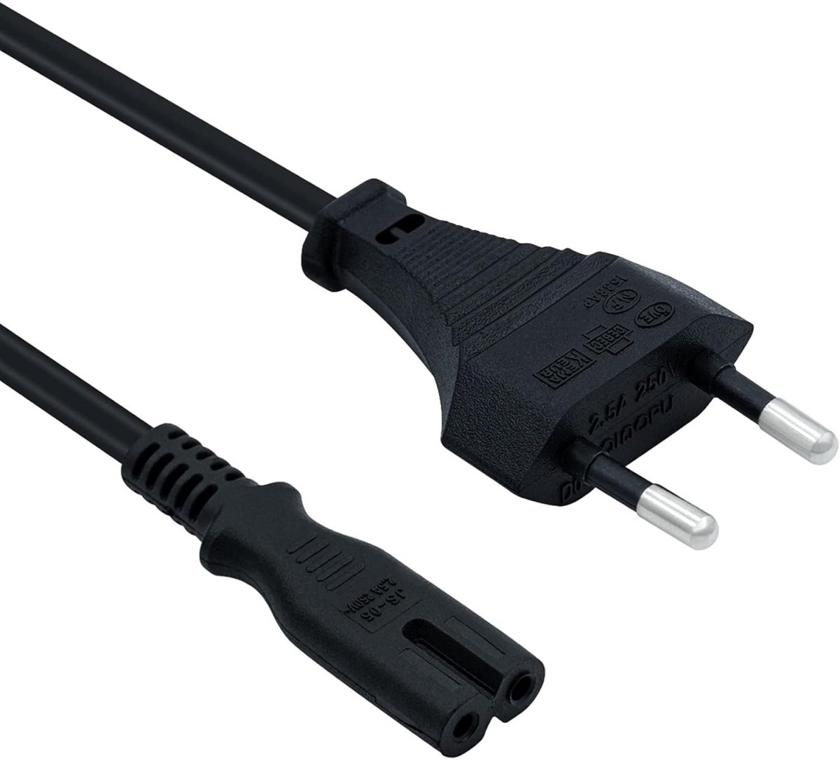 c7 kabel - 1,5 m zwarte stroomkabel - C7-draad Euro-stekker - C7 2-pins stroomkabel - stroomkabel 2 aderig - geschikt voor PS5 / PS4 / PS3 / Xbox Series X/S - zwart — cadeau in Cadeau-ideeën - foto 7