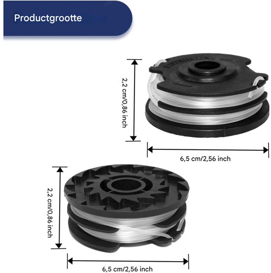 Grastrimmerspoelen - Vervangende spoelen - geschikt voor Einhell GE-CT 18/28 Li en GE-CT 18/28 Li TC - 4 stuks van Merkloos	 — afbeelding 5
