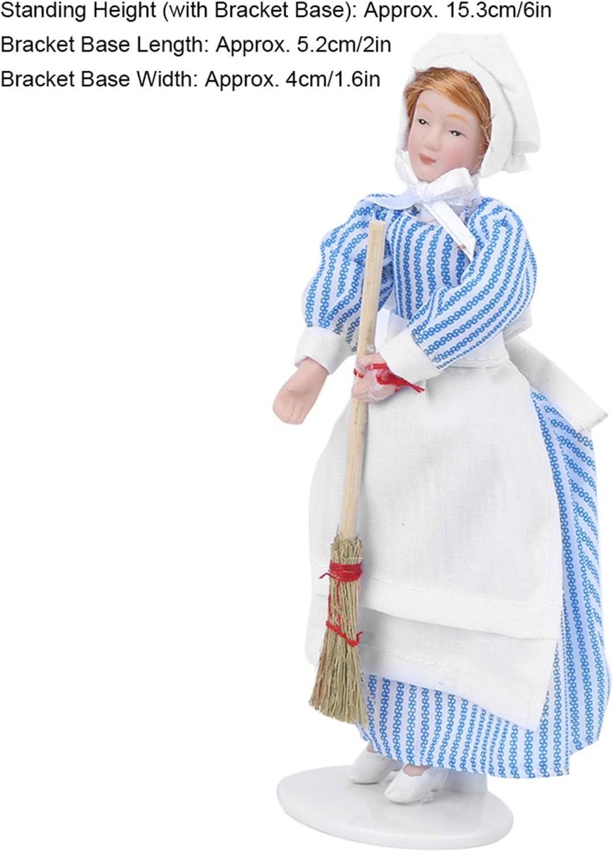 Poppenhuis Miniatuur Porseleinen Pop Model Ornament Miniatuur Porseleinen Keramische Pop Mensen Model Chef Man Dienaar Poppenhuis Accessoires (chef