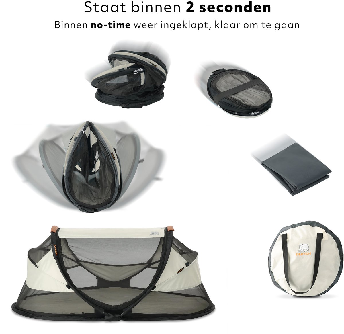 Deryan Baby Luxe Campingbedje - Reisbedje Baby met Matras thumbnail 2