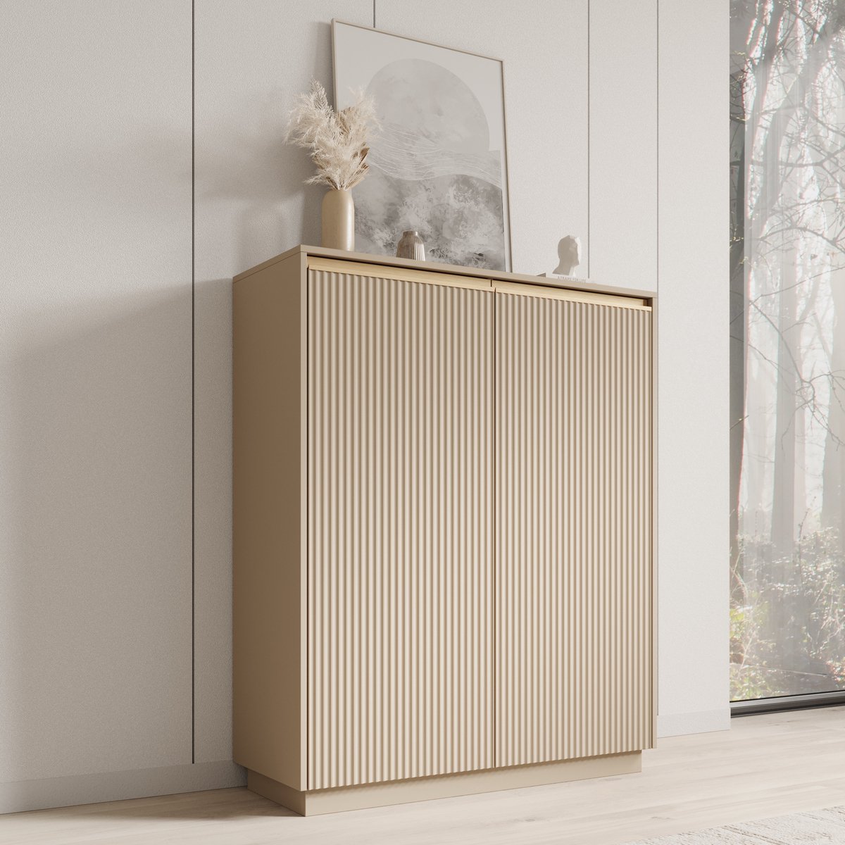 Meubella - Dressoir Remy 2 - Beige - 104 cm