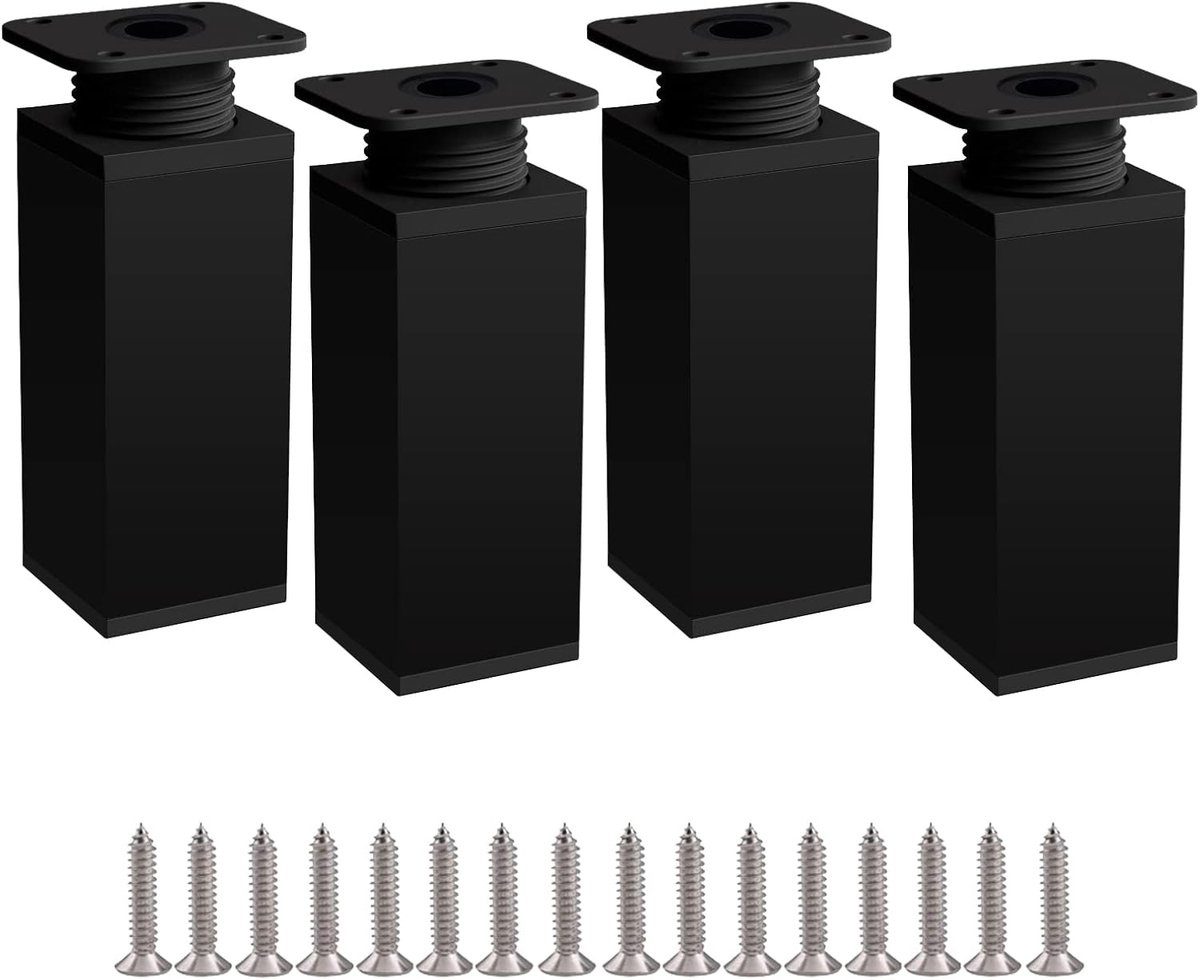 Ibenzoa® Set van Vier Verstelbare Meubelpoten - Flexibel en Stabiel voor Elke Meubelstuk