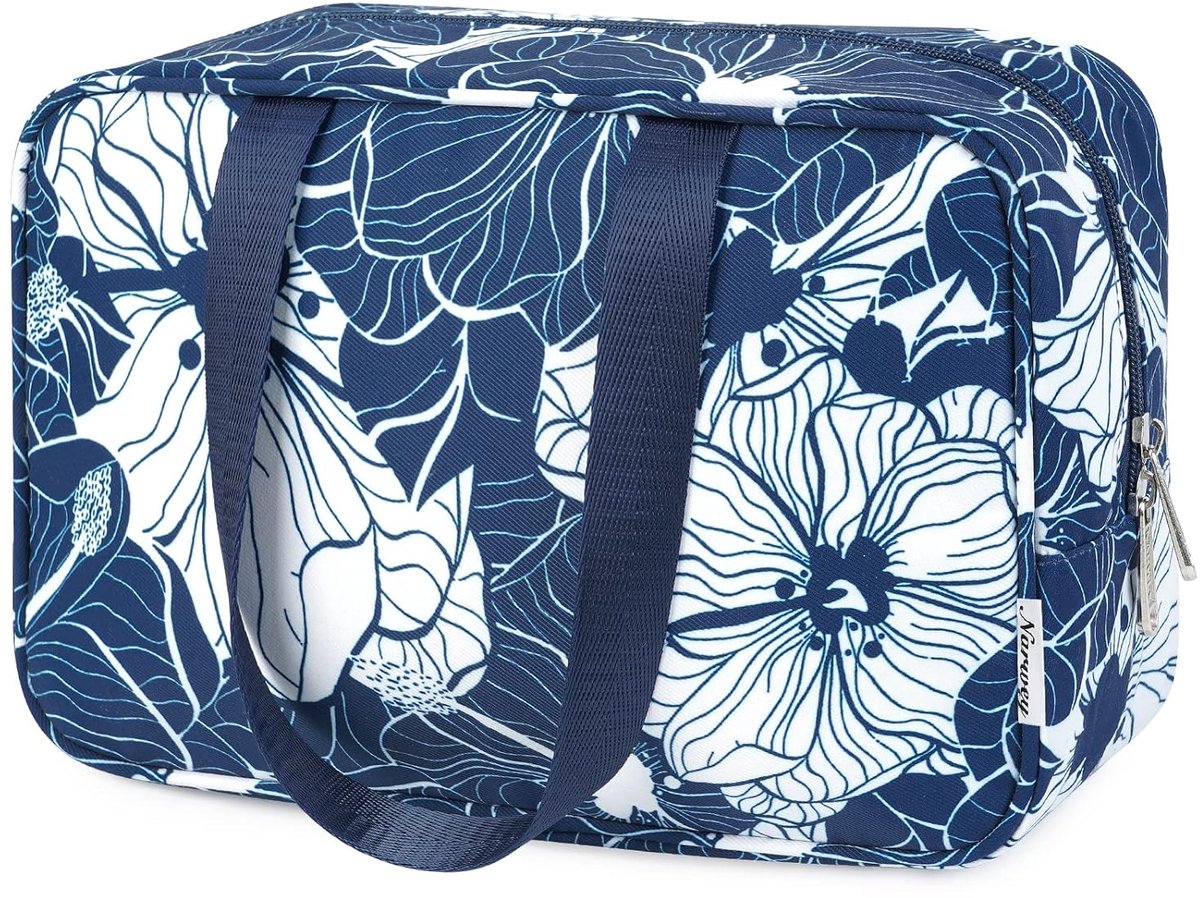 Ibenzoa® Ruime en Gestructureerde Cosmetica Opbergers met Lotus Blauw Motief