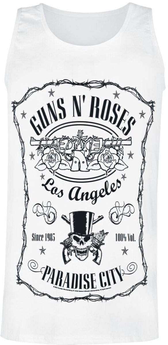 Guns N' Roses Paradise City Label Heren Tanktop - wit - S