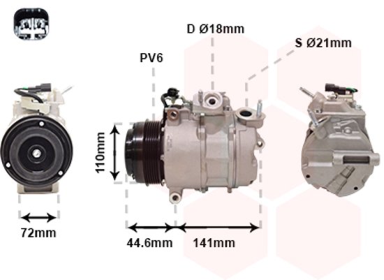 Van Wezel - AIRCO COMPRESSOR VOOR FORD C-MAX 2010-2014 1786888 | bol