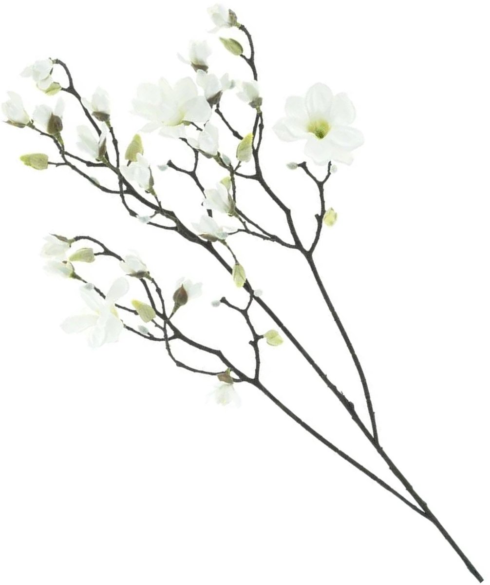 Bellatio Design Kunstbloem Magnolia tak Osaka - 123 cm - wit - Kunst zijdebloemen - sierttakken - Japans
