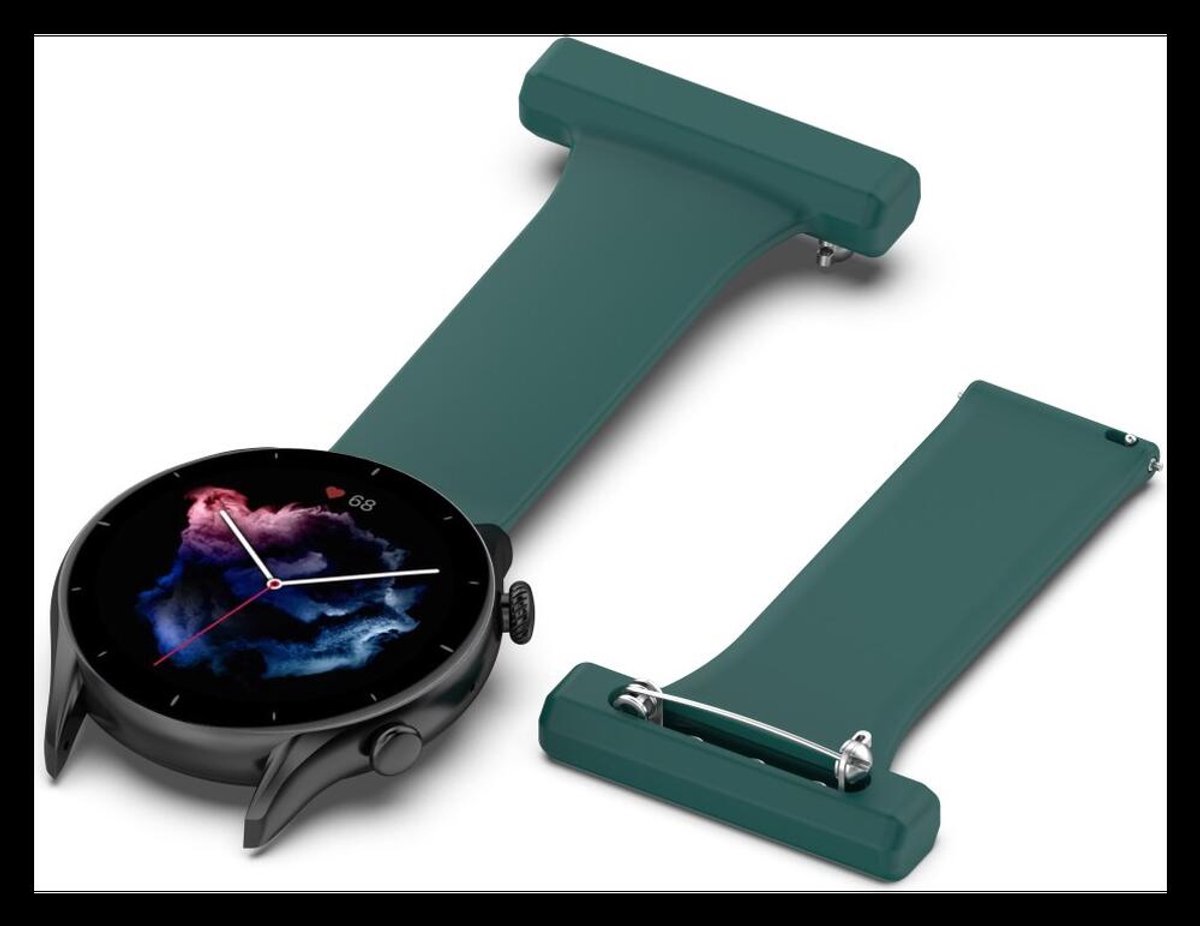 Universeel Smartwatch 22MM Siliconen Verpleegkundige Band - Geschikt Voor Dames - Groen