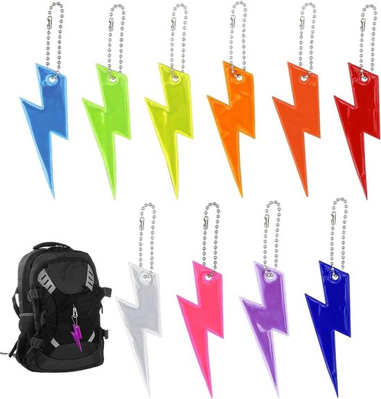 Capaneus Reflectoren voor kinderen, 20 stuks sterreflectorhangers, lichthangers, schooltas, stersleutelhanger, veiligheidsreflector, hanger voor schooltas, kleding, rugzak, fietsen