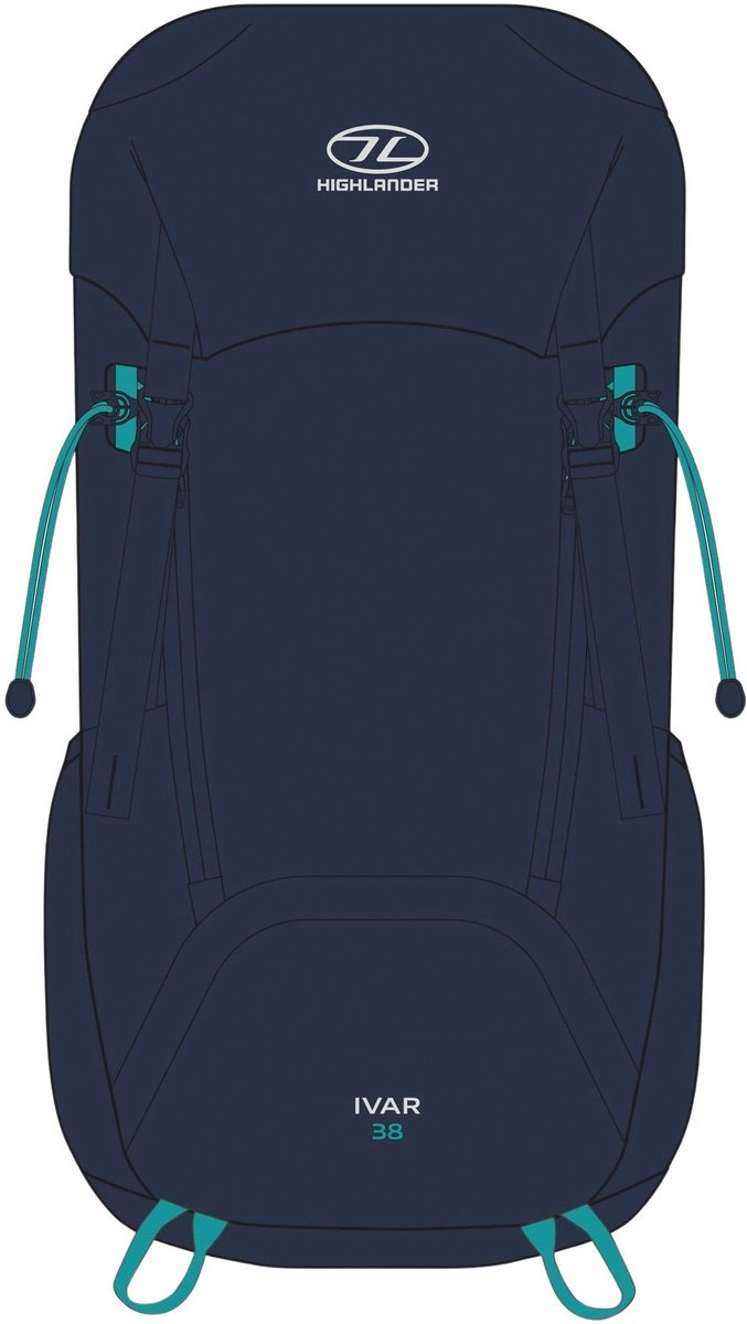 Highlander rugzak Ivar Rucksack Navy Blue voor dames 38 liter - Blauw