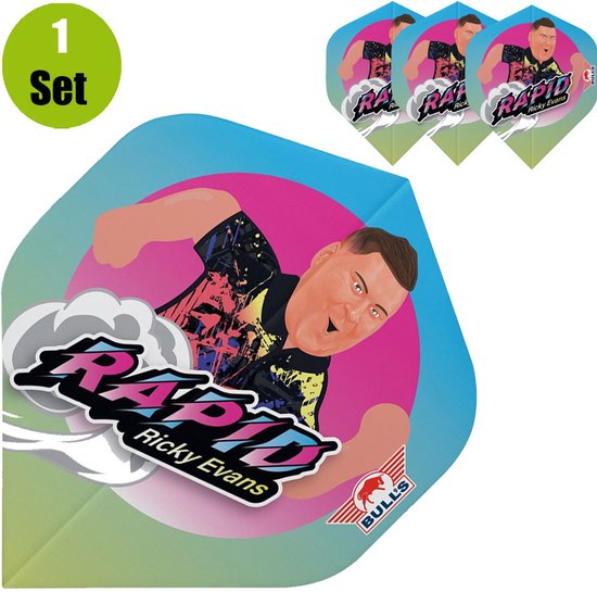 Bull's Ricky Evans Cartoon No.2 - Dart Flights van Merkloos — afbeelding 2
