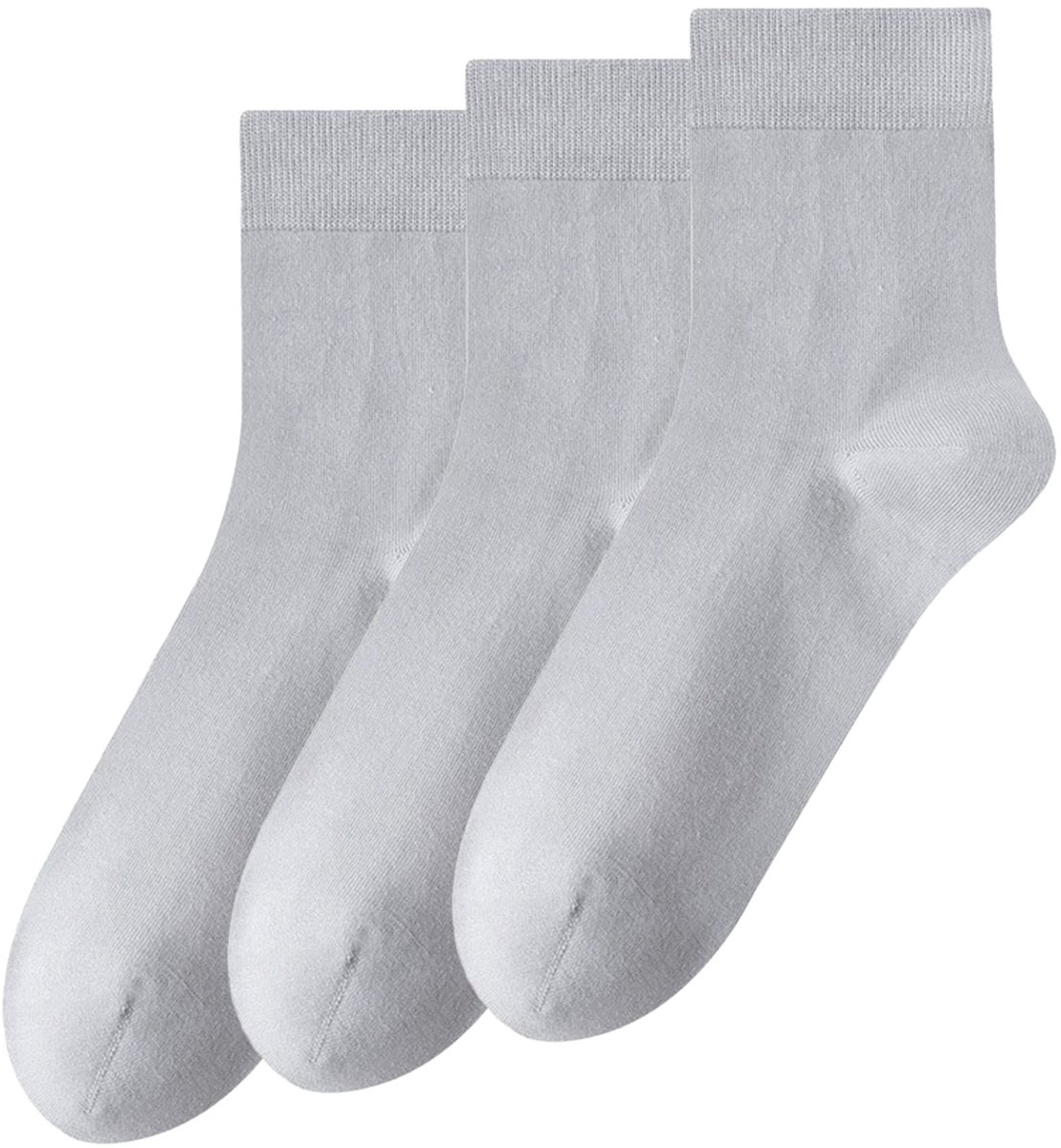 Allthemen Herensokken Katoen Sokken Normale Sokken Lichtgrijs Multipack 3-Paar-One Size