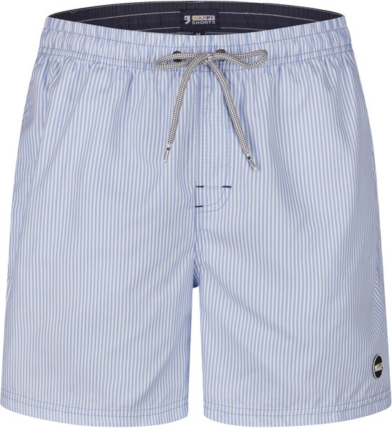 Short de bain Happy Shorts pour homme, bleu clair/ Wit à rayures - Taille L