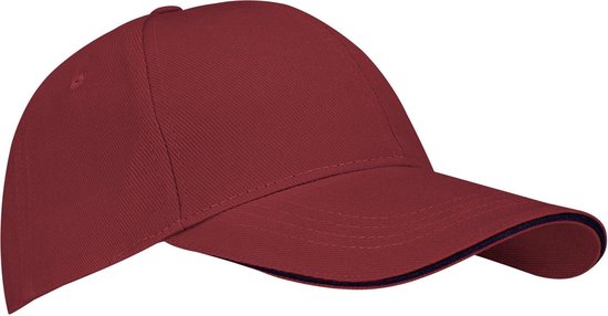 New Port Baseballcap Junior - Sandwich - Donkerrood/Zwart