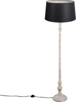 QAZQA Classico - Klassieke Vloerlamp | Staande Lamp met kap - 1 lichts - H 1550 mm - Grijs - Woonkamer | Slaapkamer | Keuken