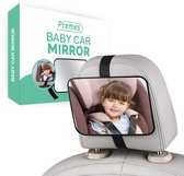 Premes Autospiegel Baby - Voor hoofdsteun - 19 x 14 CM - Achteruitkijkspiegel - Achterbank spiegel - Baby Auto - Spiegel - Baby Spiegel Auto - Binnenspiegel - Voor Achterbank - Kind - Bijrijder