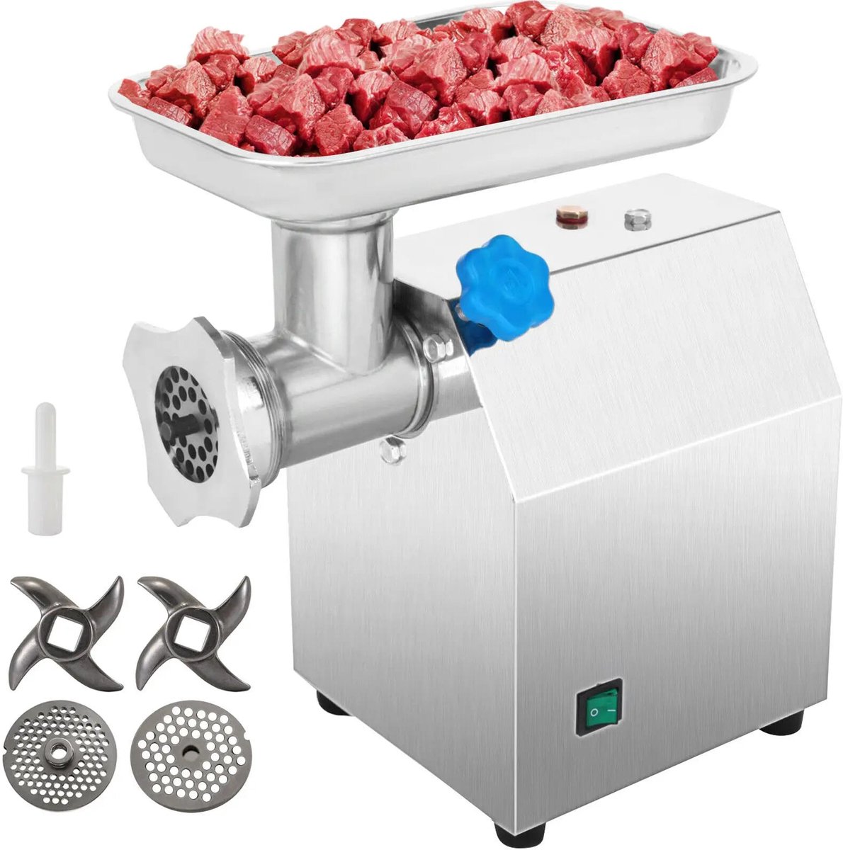 Elektrische Gehaktmolen - Voor alle soorten Vlees - Roestvrij staal - Vleesmolen - 850W - 270LBS/h - 190RPM - Vleesmolens - worstenmaker - Zilver