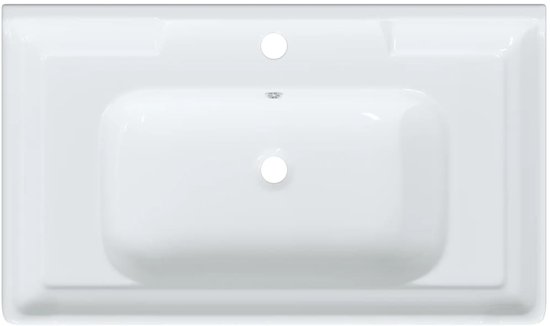 Saniclass Wave Meubelwastafel - 60x46x7.5cm - Overloop - 1 Wasbak Zonder Kraangat Keramiek Wit