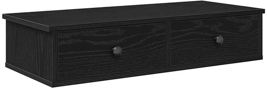vidaXL Wandschap met lades 80x33x17 cm bewerkt hout artisanaal eiken, wandplank met kast, wandgemonteerde opbergkast, wandopberger, wandopbergkast