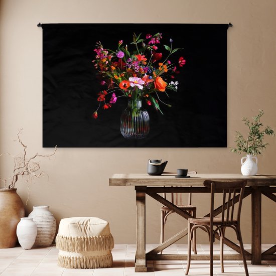 Tapisserie murale 180x120 cm - Bouquet - Fleurs sauvages - Vase - Tapisserie - Tapisseries