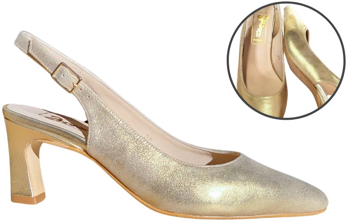 Stravers - Champagne Slingback Hakken Maat 35 Kleine Maten Slingback Pumps