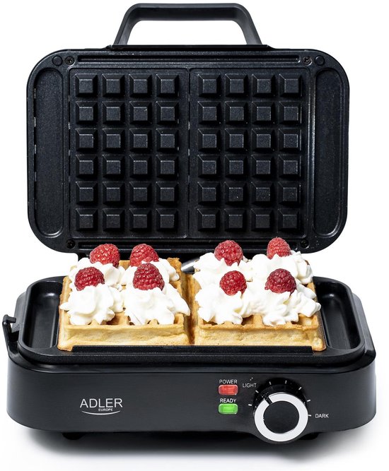 Adler AD 3065 - Wafelijzer - 2000W - Diepe Platen - Regelbare Thermostaat van Adler — afbeelding 3