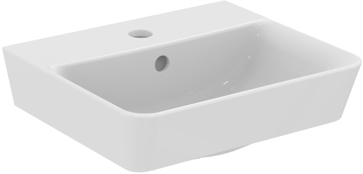 Ideal Standard Connect Air - Fontein Cube, 40x35x16 cm, met overloop, kraangat, met Ideal Plus, wit E0307MA