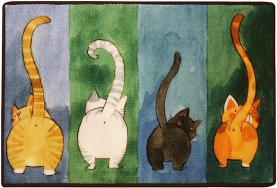 Tapis de sol de style japonais avec chats mignons , Paillassons pour l'entrée de la maison, tapis de salon, tapis de salle de bain