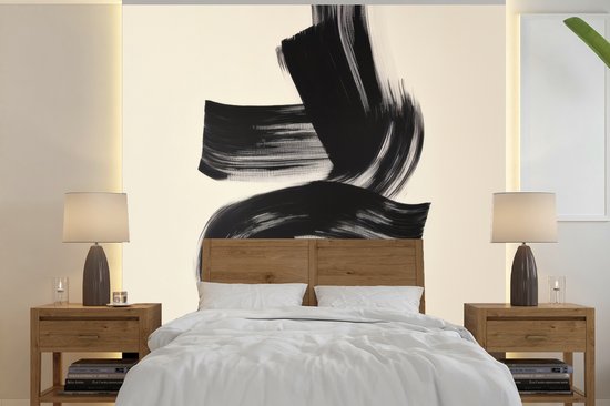 Behang - Fotobehang Strepen - Zwart - Abstract - Breedte 240 cm x hoogte 240 cm