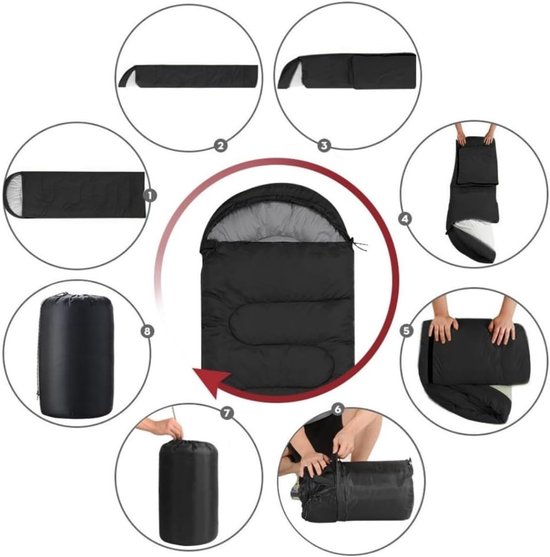 Ultralichte 4-seizoenen Campingslaapzak - Warme Envelop Mummie Slaapzak voor Backpackers & Outdoor Avonturen (Katoenen Winterslaapzak) — afbeelding 3