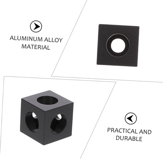 8 stuks 2020-serie aluminium extrusieprofiel hoekbeugel zwarte vierkante hoekbeugel connector (kubushoek