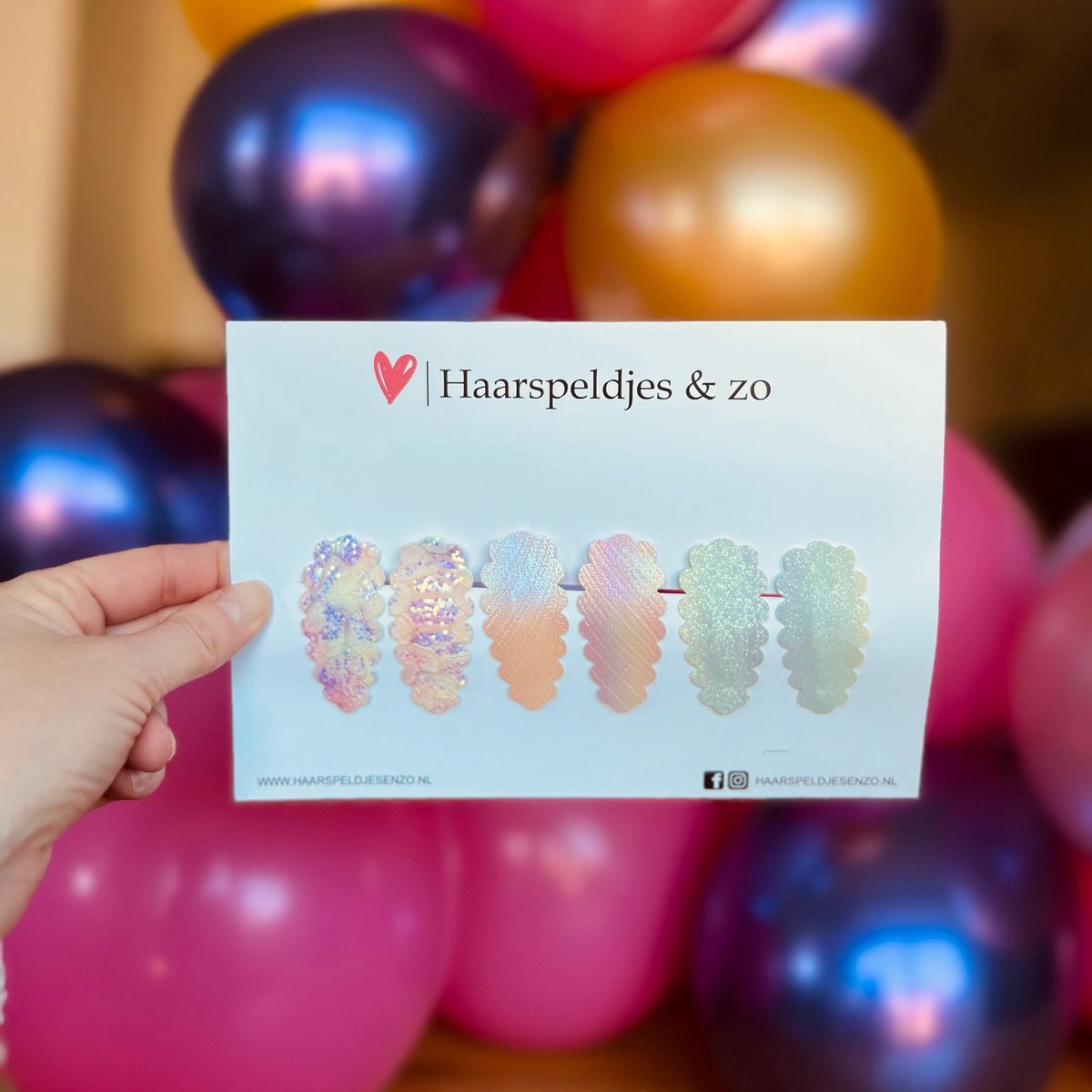 Haarspeldje Liz - golvend - setje - regenboog - 4 cm speldjes