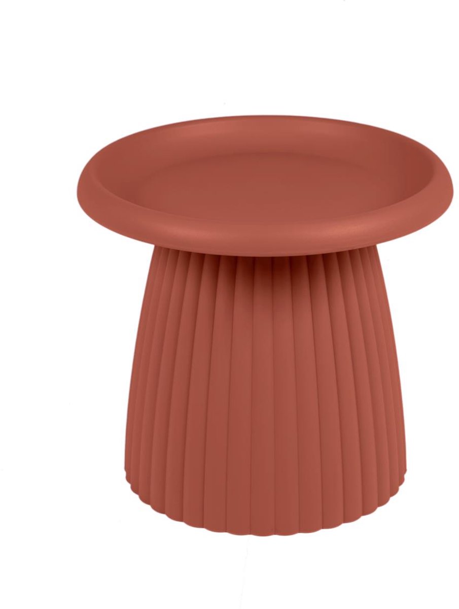 MaximaVida kunststof bijzettafel Mila rond 50 cm roestbruin