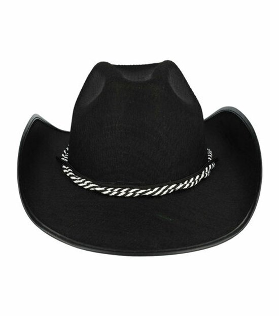 Chapeau de Cowboy Feutre Corde Zwart Thema Festival Western Country Chapeau de Cowboy