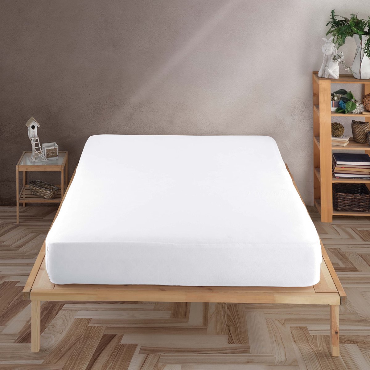 Ibenzoa Hoogwaardig Zacht Jersey Hoeslaken van 100% Katoen voor Optimaal Slaapcomfort - 160 x 200 cm, Wit