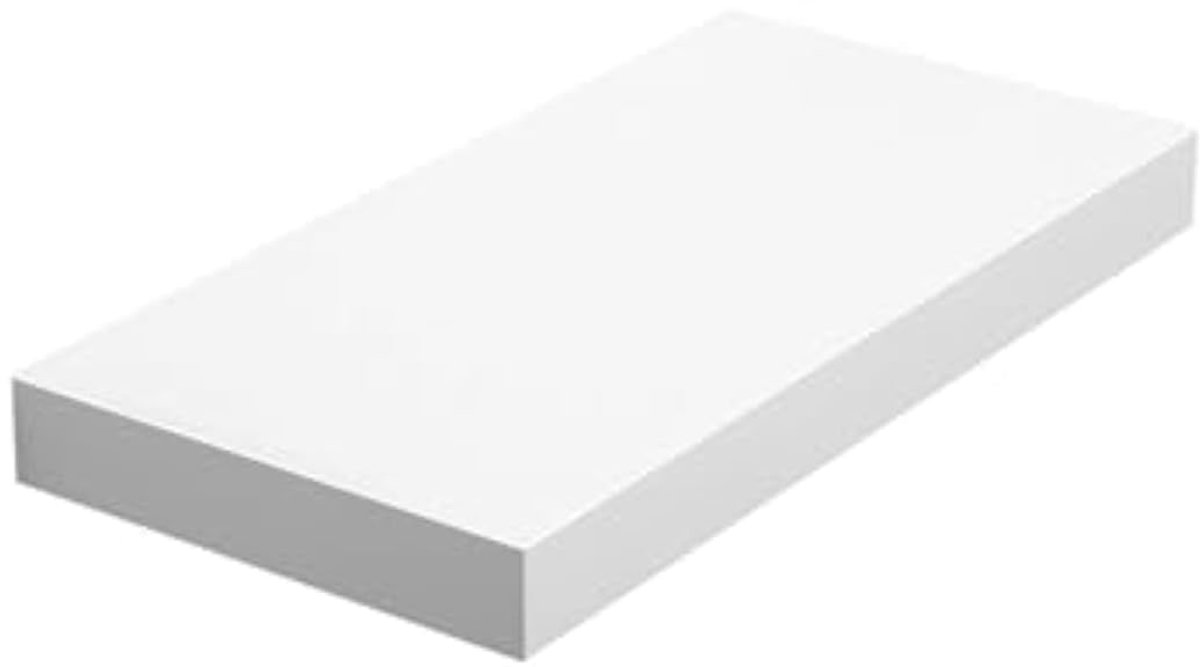Ibenzoa Stijlvolle Zwevende Wandplank voor Boeken en Decoraties, 40 cm, Eenvoudige Montage, Wit