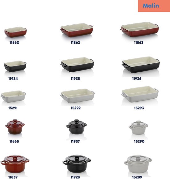 Foto: Ovenschaal keramiek grijs 37 5 x 22 x 7 cm kela malin