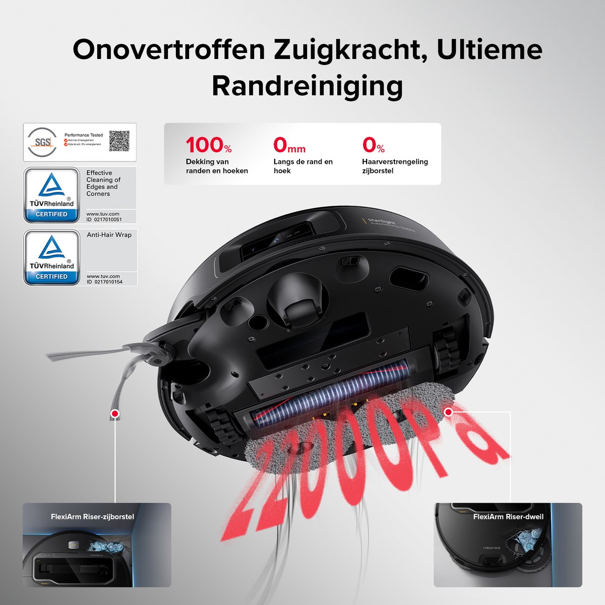 Roborock Saros Z70 – Robotstofzuiger en dweilrobot – Met OmniGrip-arm – 22.000 Pa – Aangedreven door AI – 7,98 cm ultradun – FlexiArm Riser – Tech AdaptiLift-chassis – Vermijdt obstakels – Multifunctioneel dock 4.0 — afbeelding 6