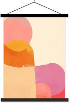 Posterhanger incl. Poster 120x160 cm - Schoolplaat - Vormen - Abstract - Kleurrijk - Textielposter - Zwarte latten