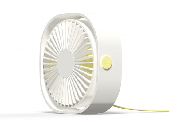 USB Ventilator Mini Draagbaar Stil 3 Snelheden 360° Verstelbaar USB Ventilator Wit Voor Thuis Kantoor Reizen