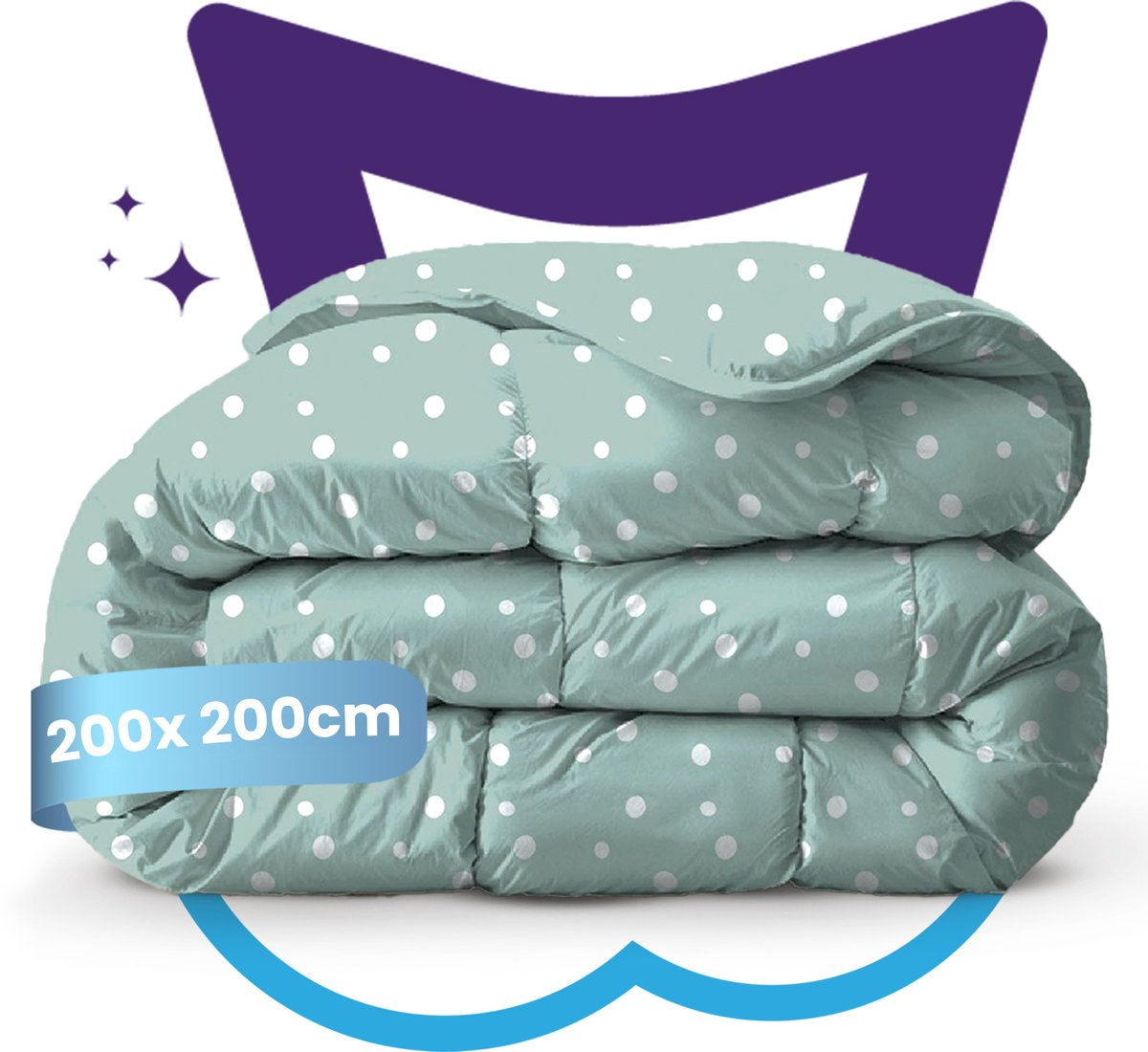 Slaapspeciaal Zomerdekbed - eazydekbed ® Series NIRA - Dekbed zonder overtrek + 2 KUSSENSLOPEN | 200x200 cm - Hoesloos dekbed - 100% Katoen - Bedrukt dekbed - Dekbed in kleur - Gekleurd dekbed - Tweepersoons dekbed