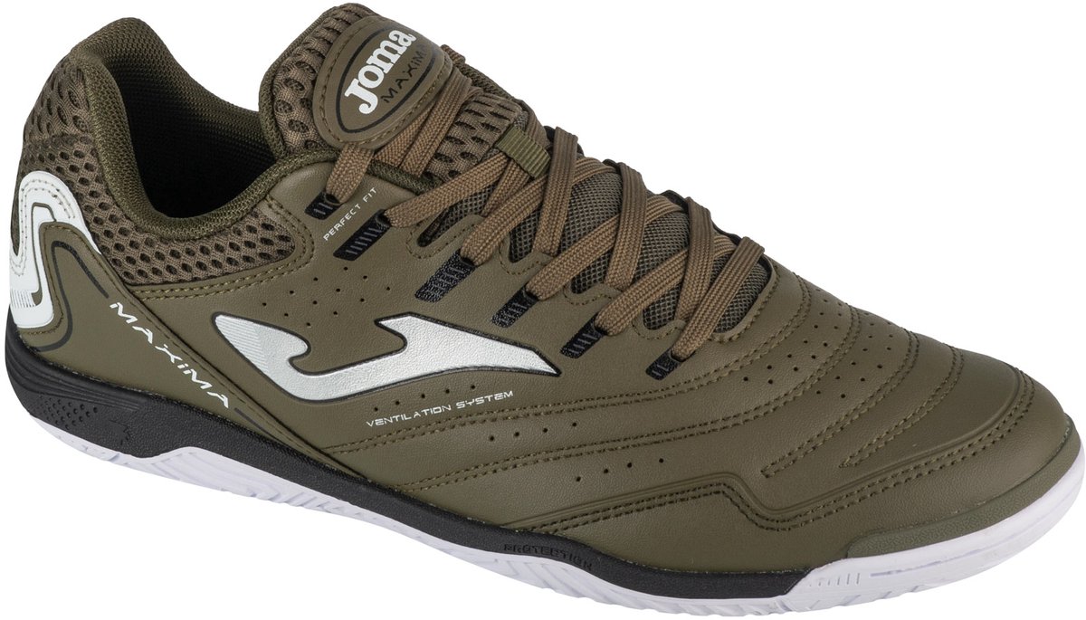 Joma Maxima 25 MAXS IN, groene indoorschoenen voor mannen, maat 42,5, synthetisch leder met ventilatiesysteem.