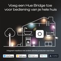 Illustration d'une maison montrant diverses lampes Philips Hue et des logos de compatibilité.